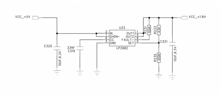 Power supply on carrier - Picture 4a: Example of a linear voltage regulator – Schematics