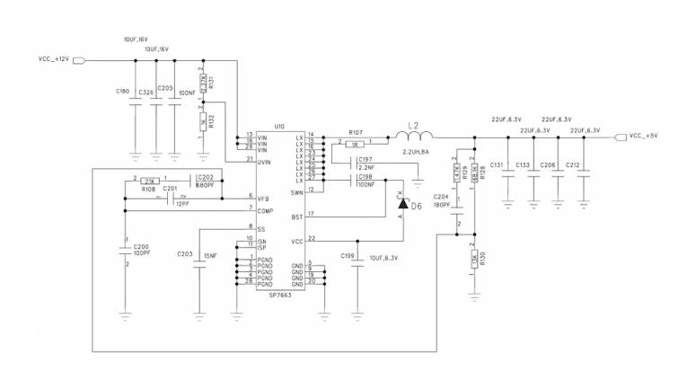 Power supply on carrier - Switching regulators – Components and component values